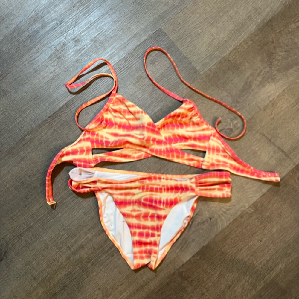 🖤PINK Victoria’s Secret Orange and Pink Bikini Set